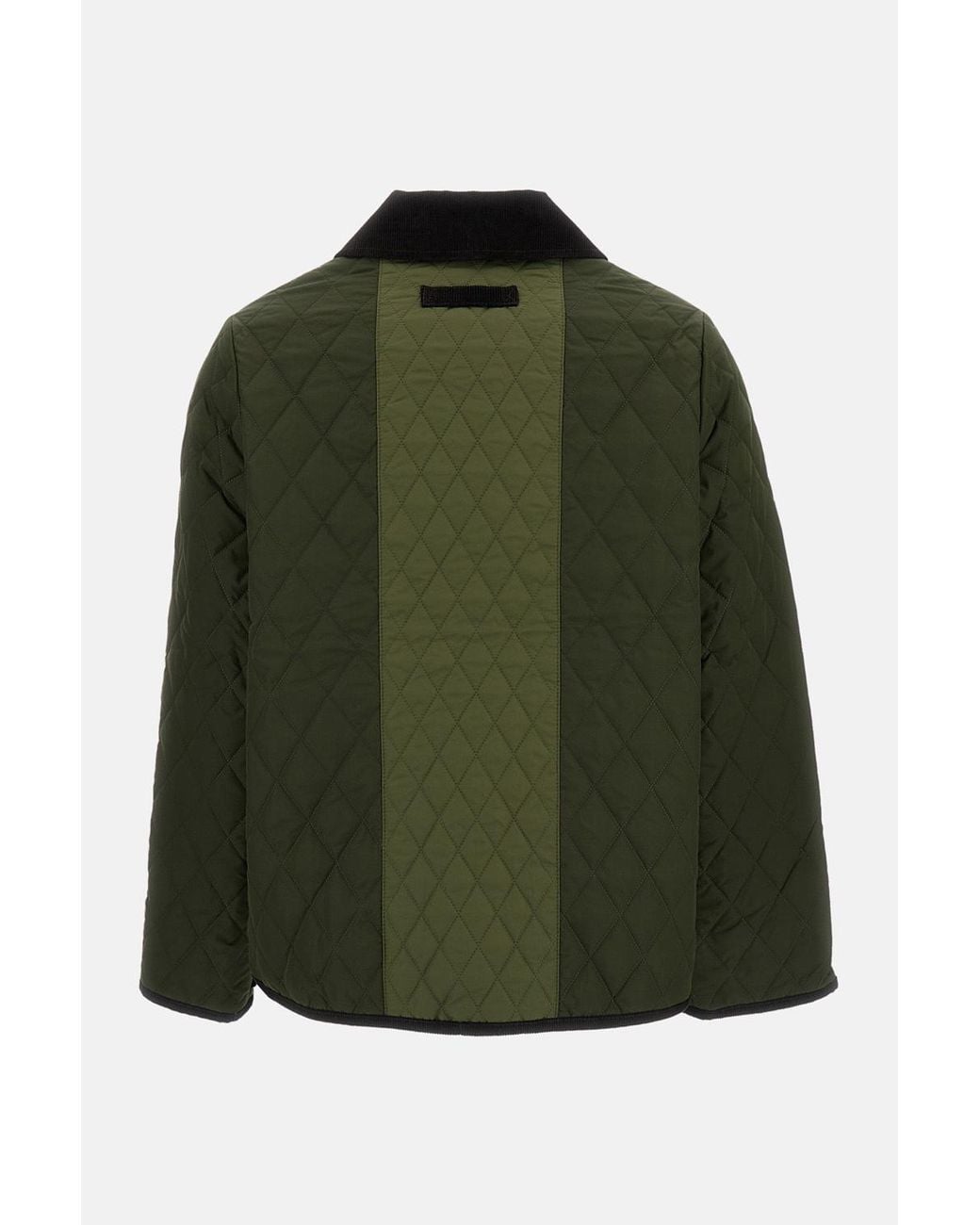 Barbour Green Diamond Quilted Cord Collar Jacket
