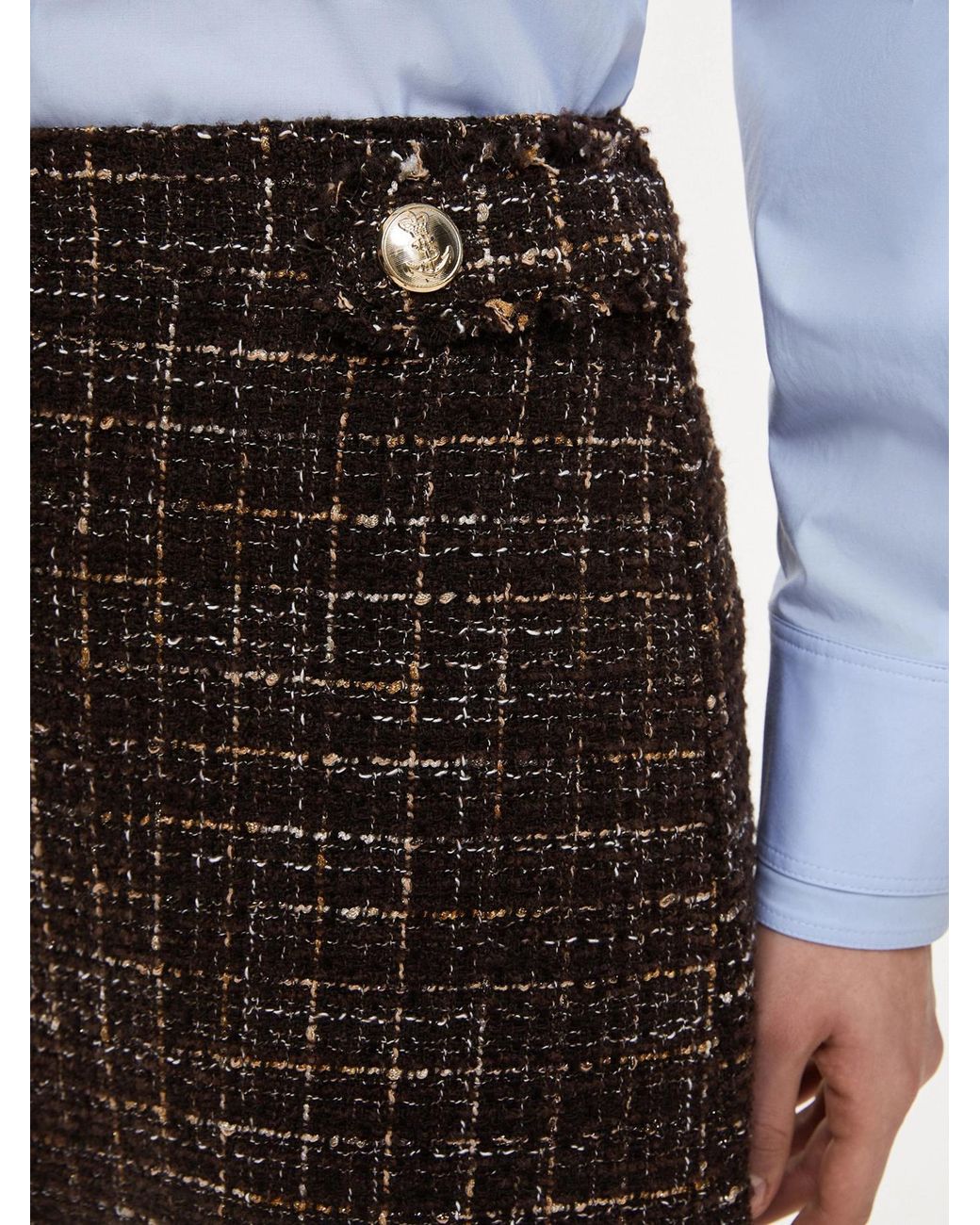 iBlues Brown Basketweave Skirt
