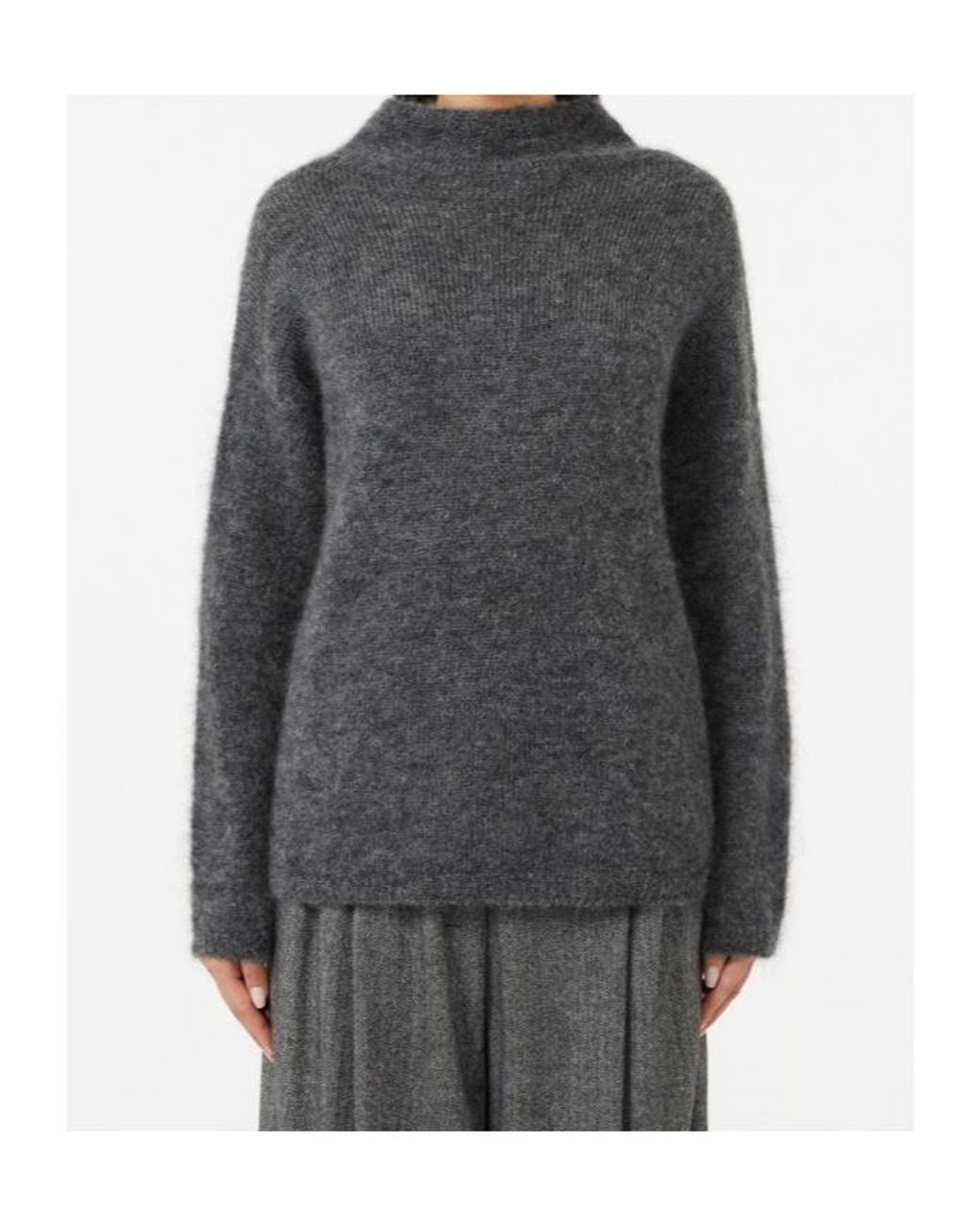Max Mara Gray Taro Long-Sleeved Knitted Jumper