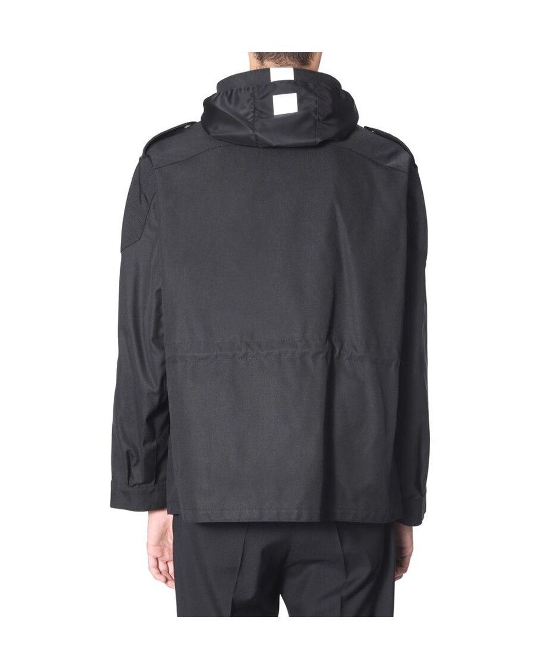 Givenchy Black Hooded Logo Windbreaker for men