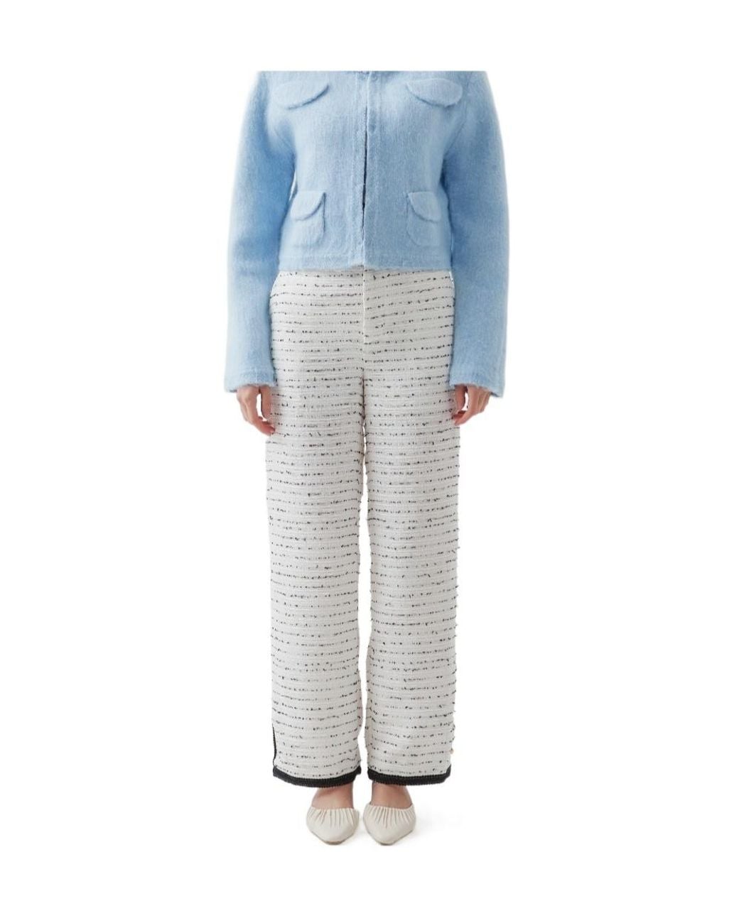 Marissa Chiara White Button Casual Pants