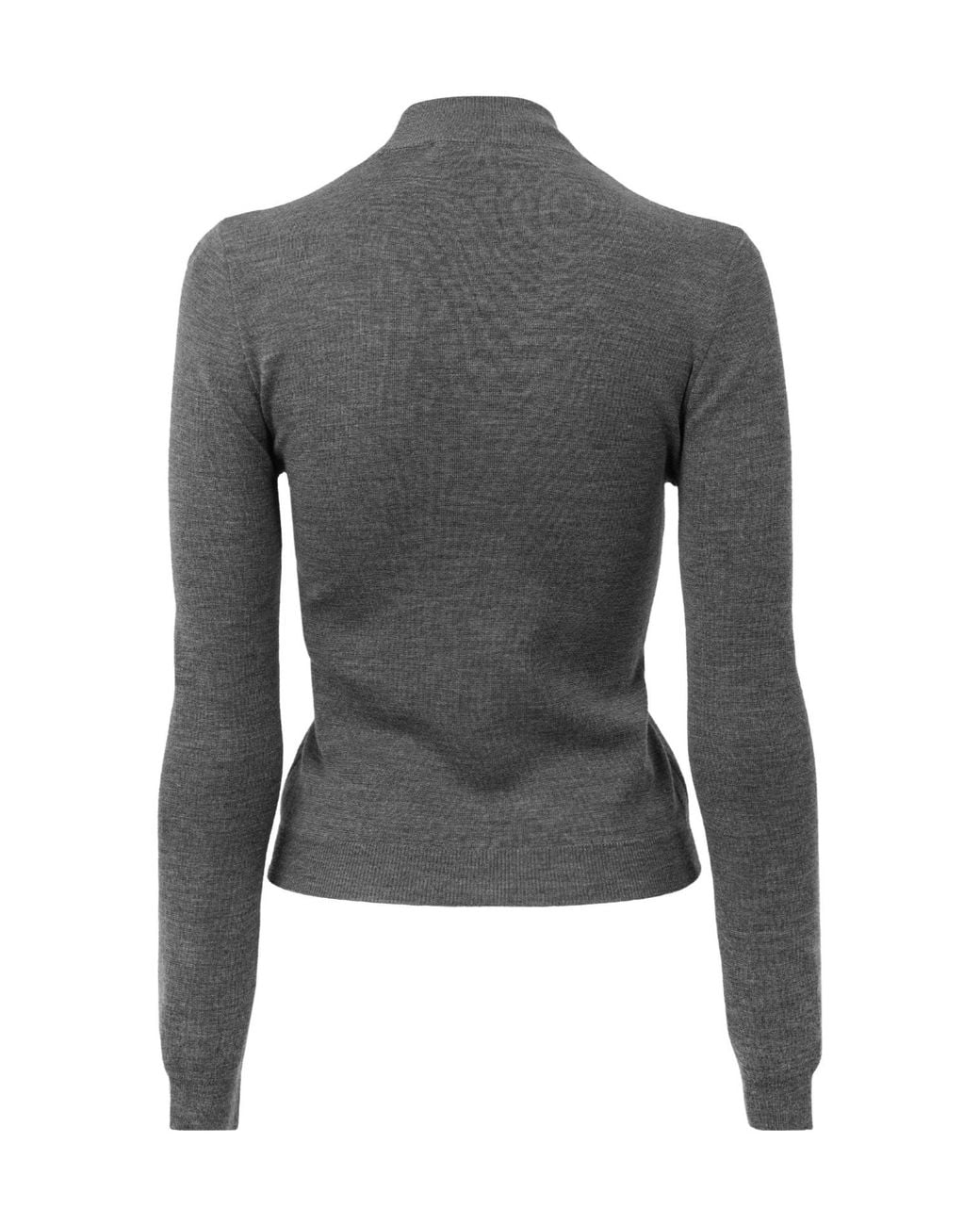 Gucci Gray Mockneck Fitted Knit Sweater