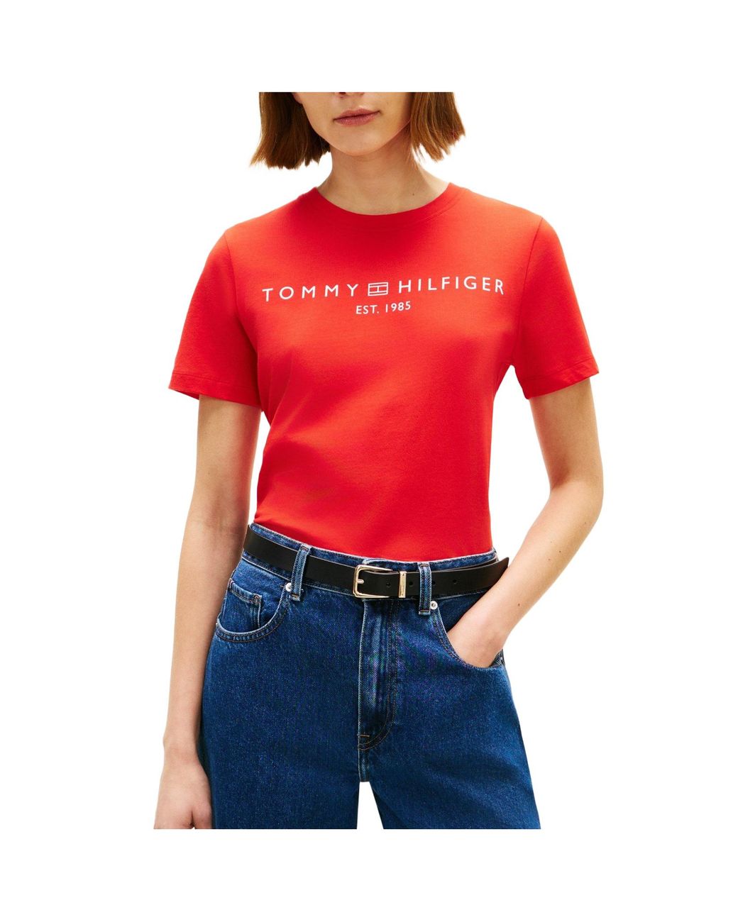Tommy Hilfiger Red Simple T-Shirt