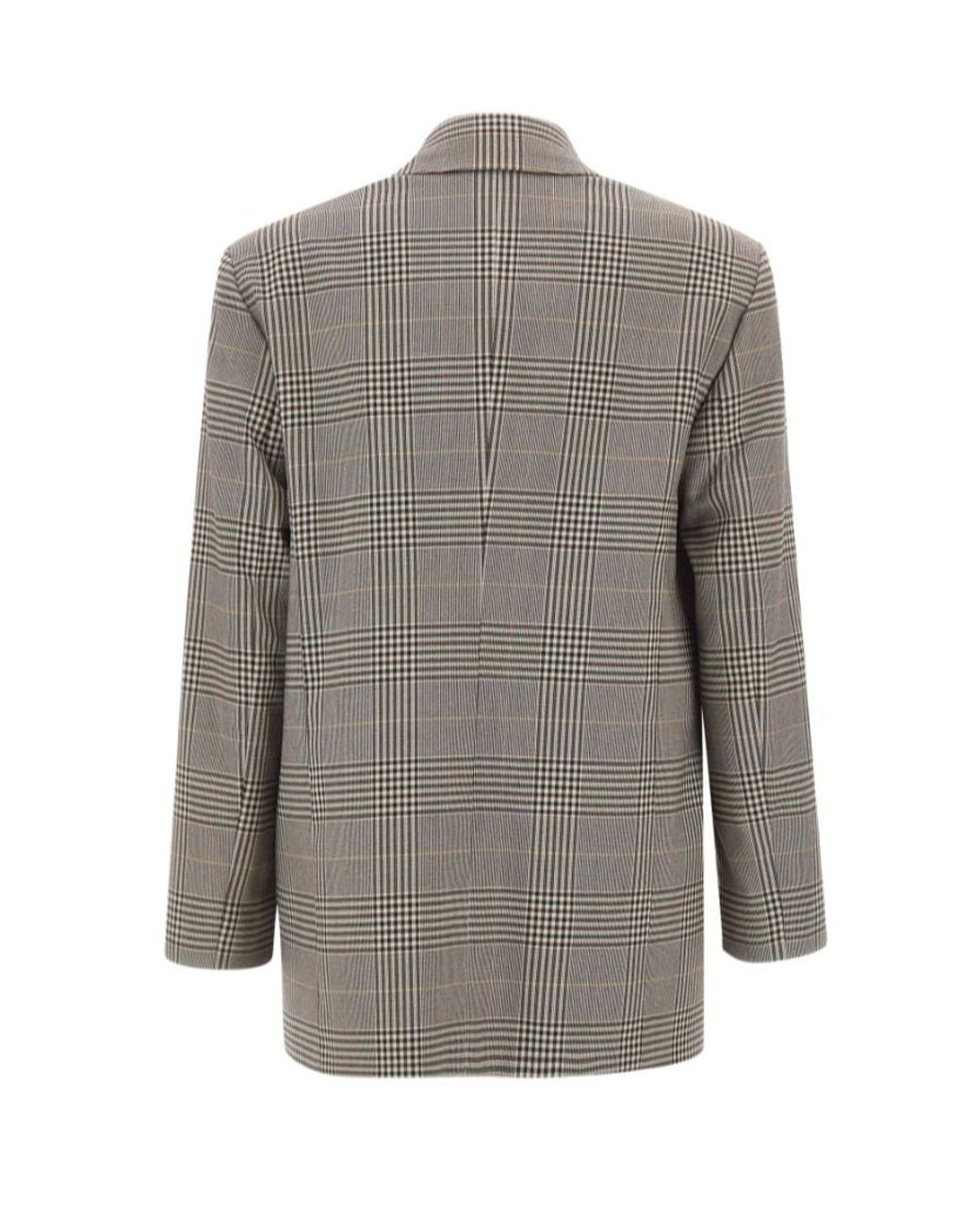 Marella Gray Prince Of Wales Oversized Blazer