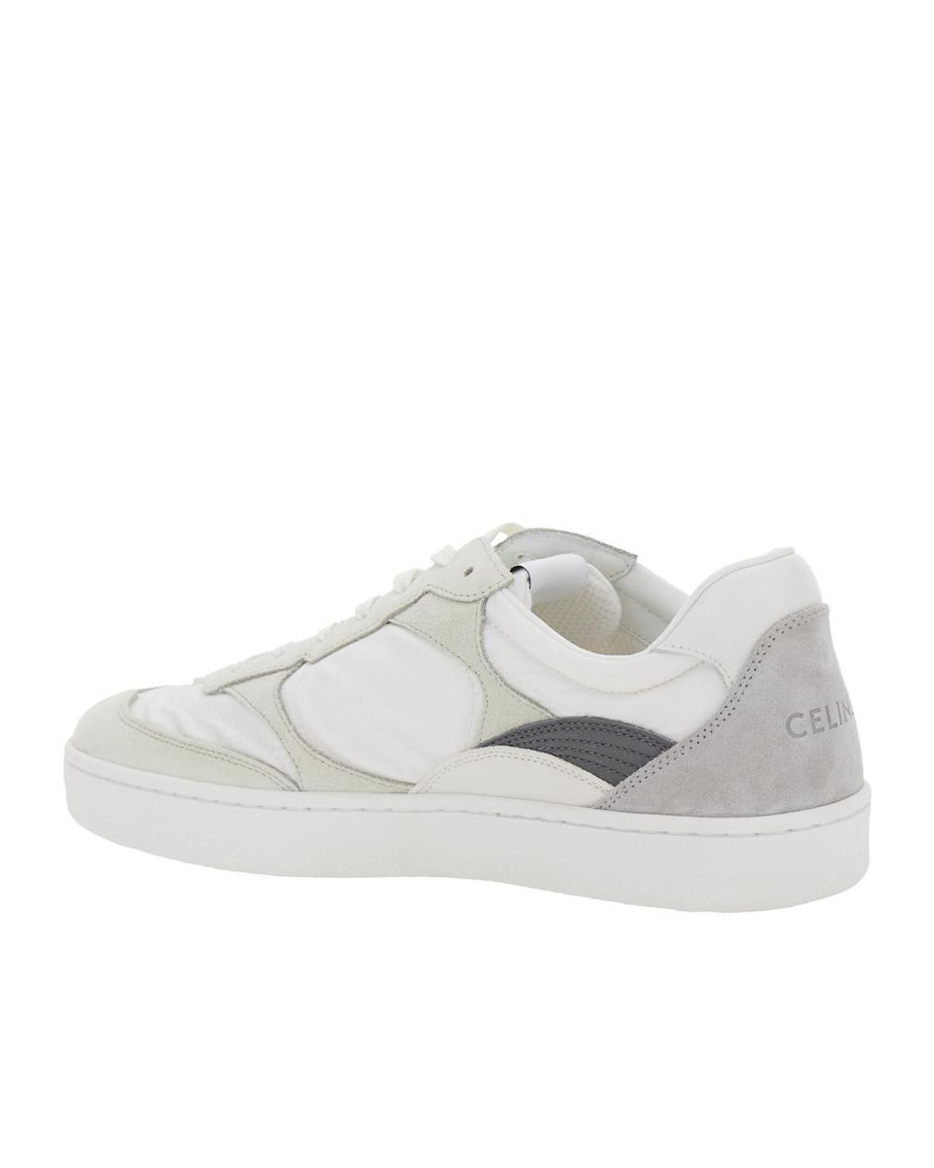 Céline White Lace-Up Low-Top Sneakers