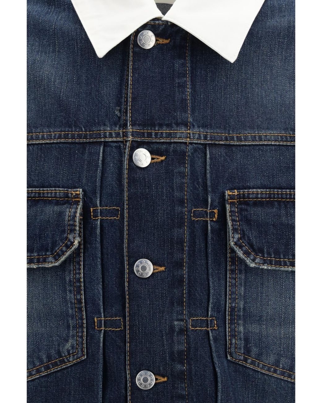 NAMACHEKO Blue Laguna Contrast-Collar Denim Jacket for men