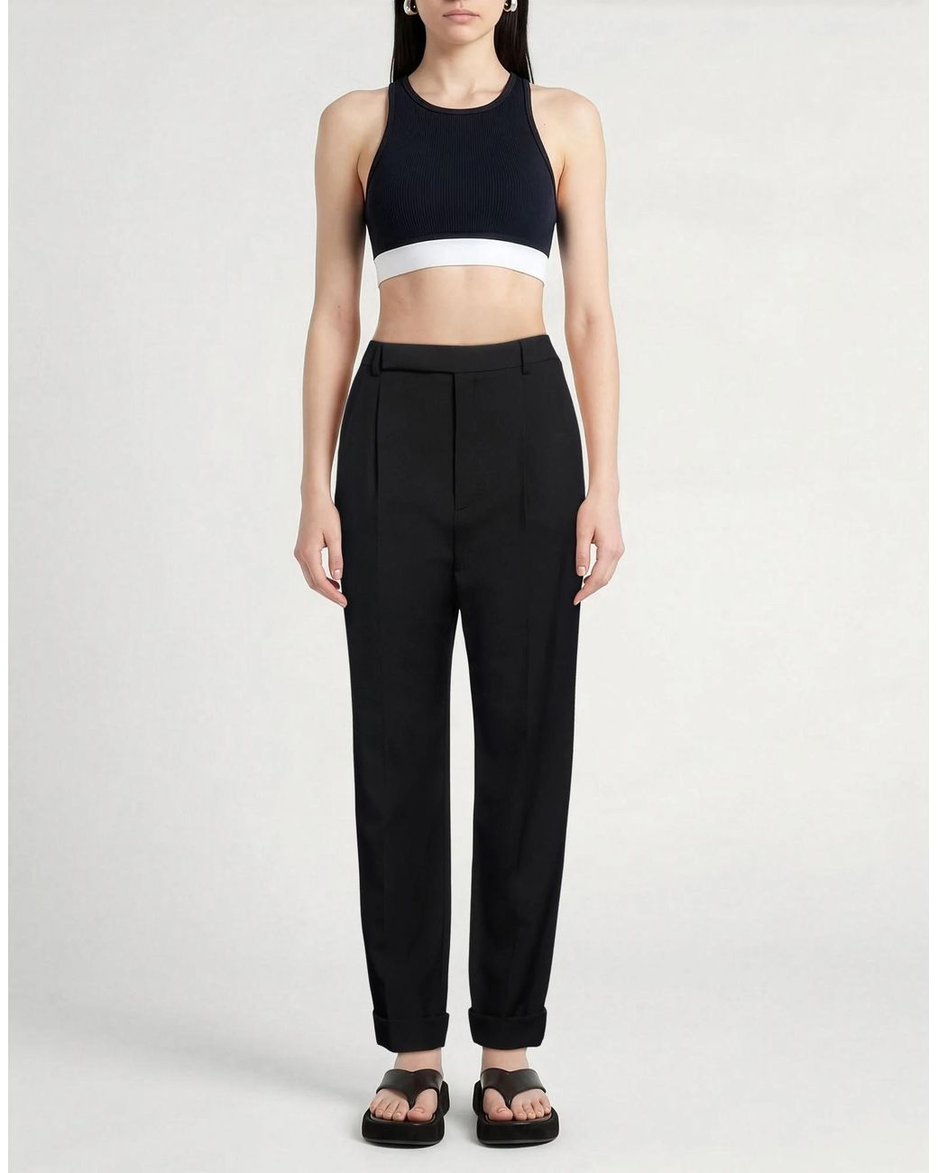 Saint Laurent Black Slim-Fit Wool Casual Pants