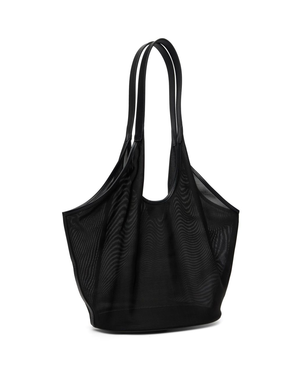 Aesther Ekme Black Large Phanton Mesh Leather-Trim Tote Bag