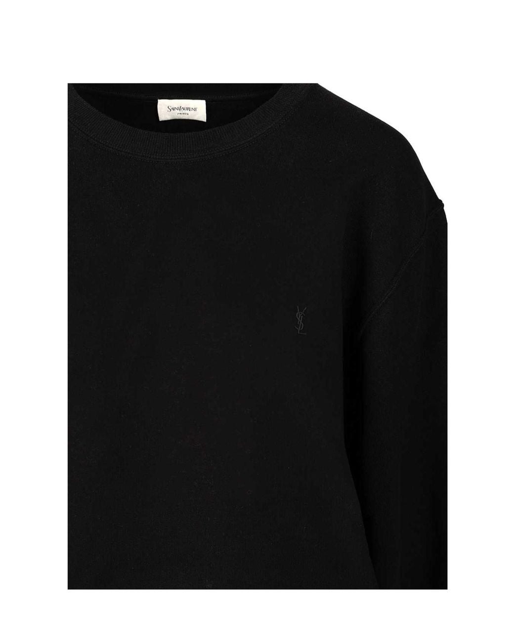 Saint Laurent Black Cassandre Crewneck Sweatshirt