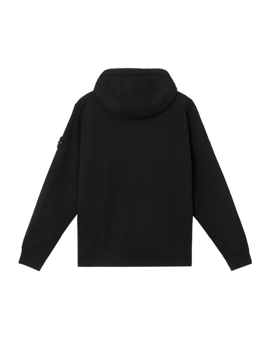 Stone Island Black Zip-Up Drawstring Hoodie for men