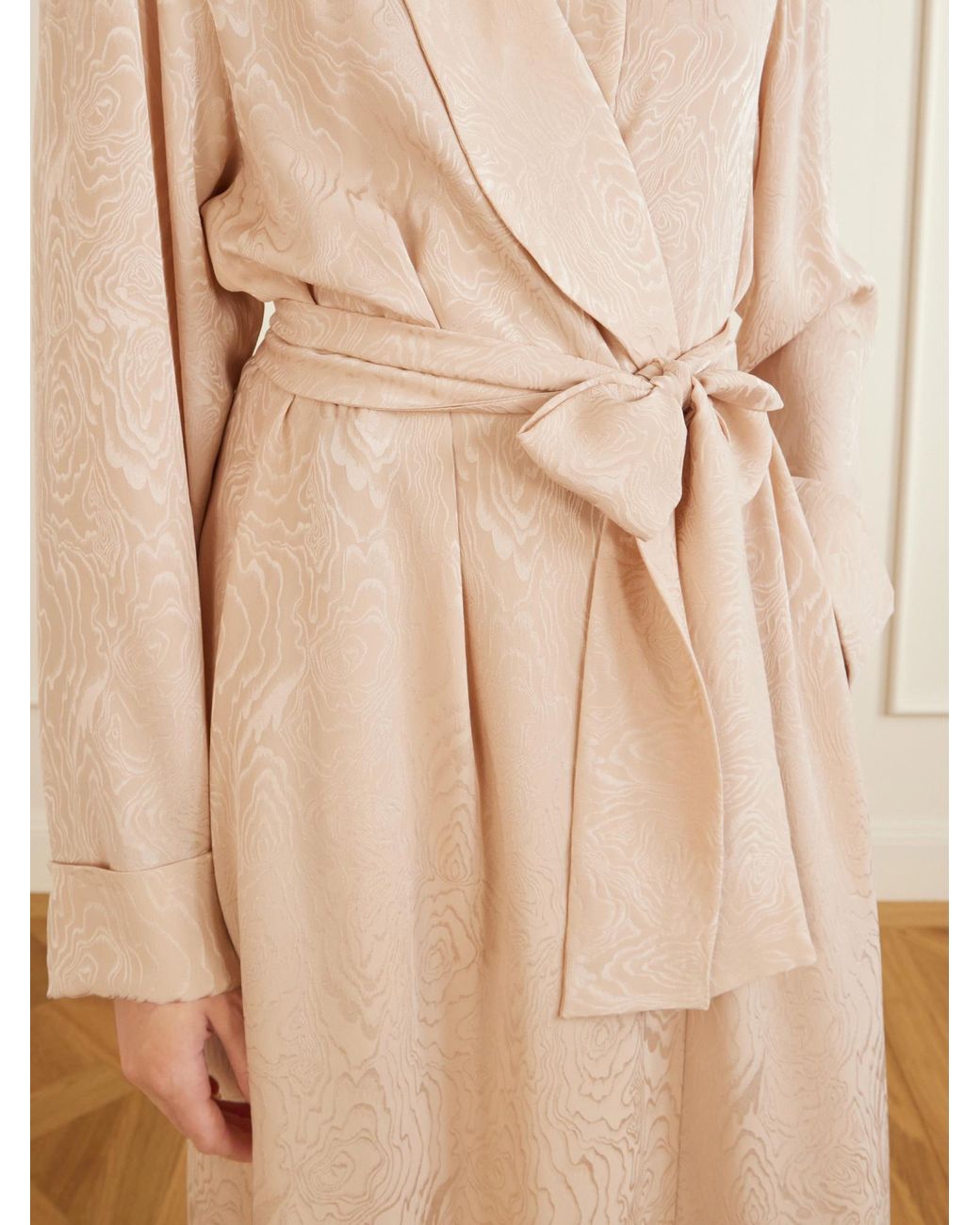 Alessandra Rich Natural Silk-Moiré Midi Dress