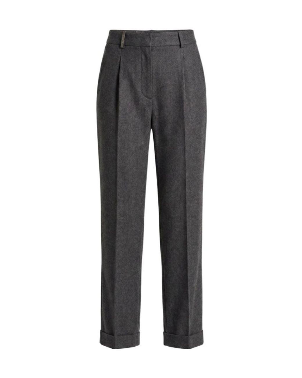 Peserico Gray Tapered Cuffed Pants