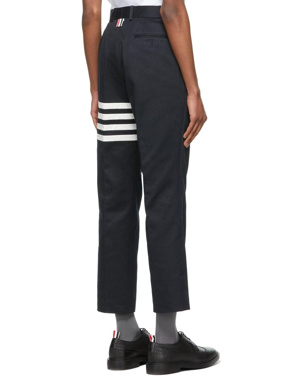 Thom Browne Blue Bar Chino Trousers for men