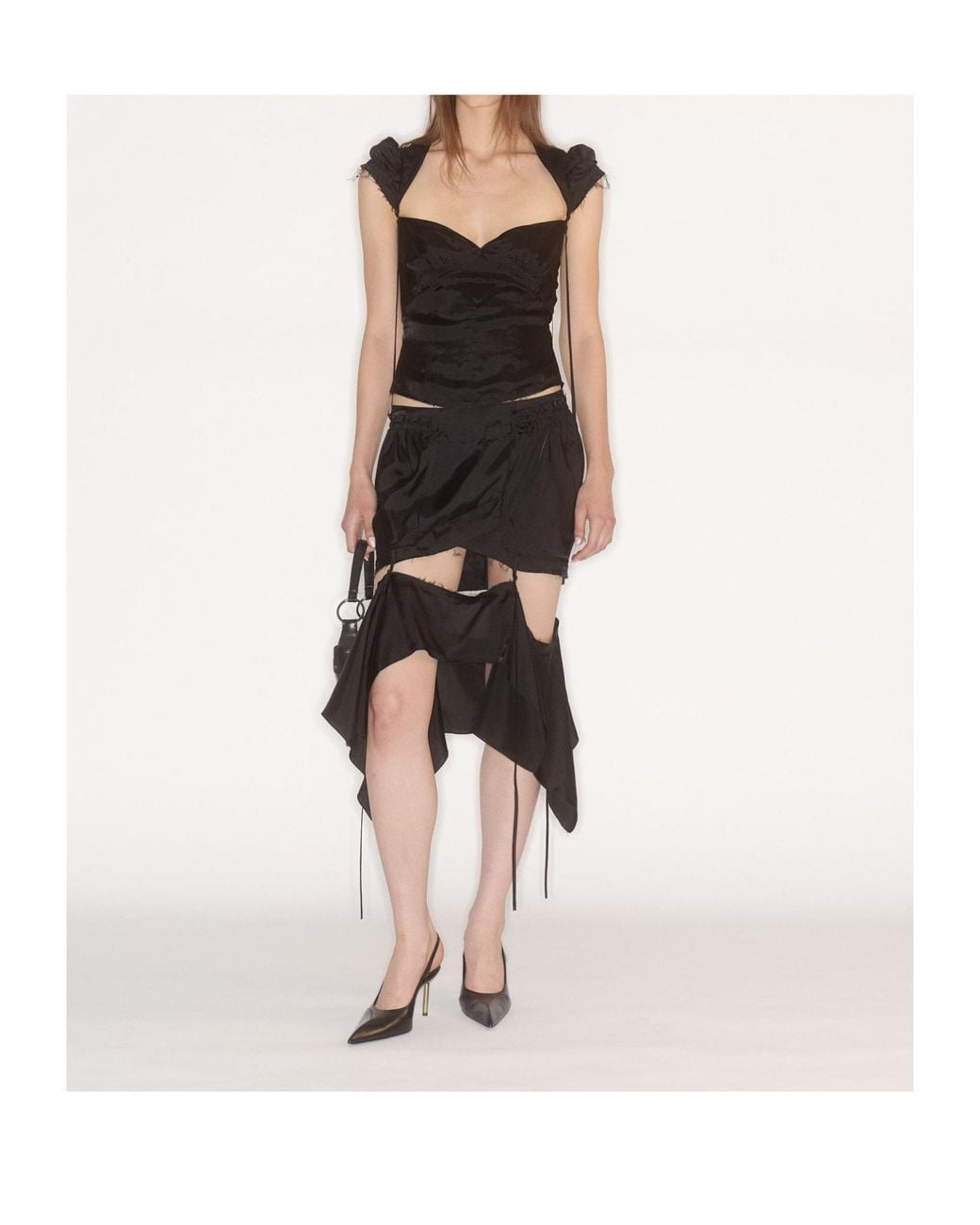 KNWLS Black Paneled Skirt