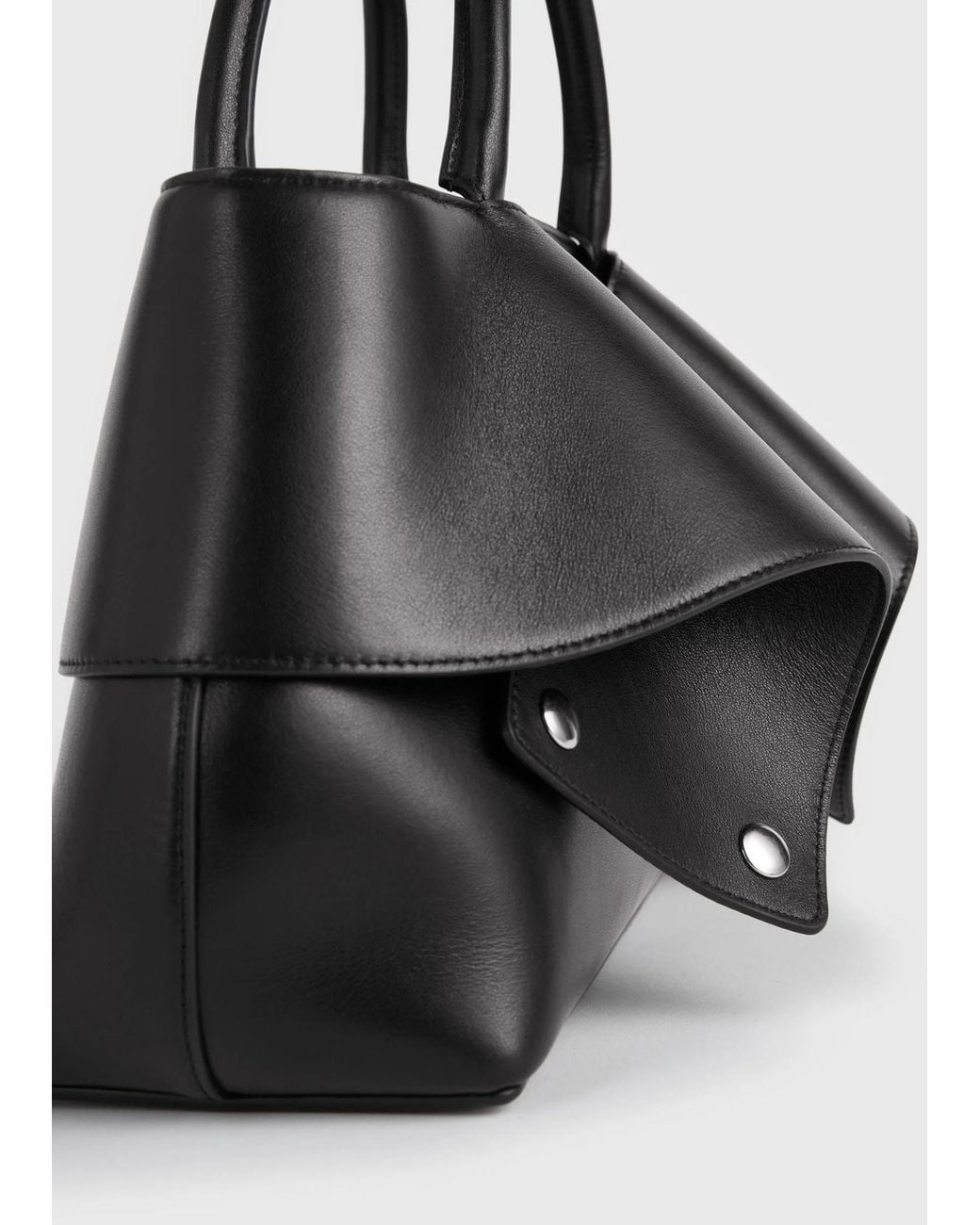 Totême Black Totême Foldover Detailed Small Tote Bag