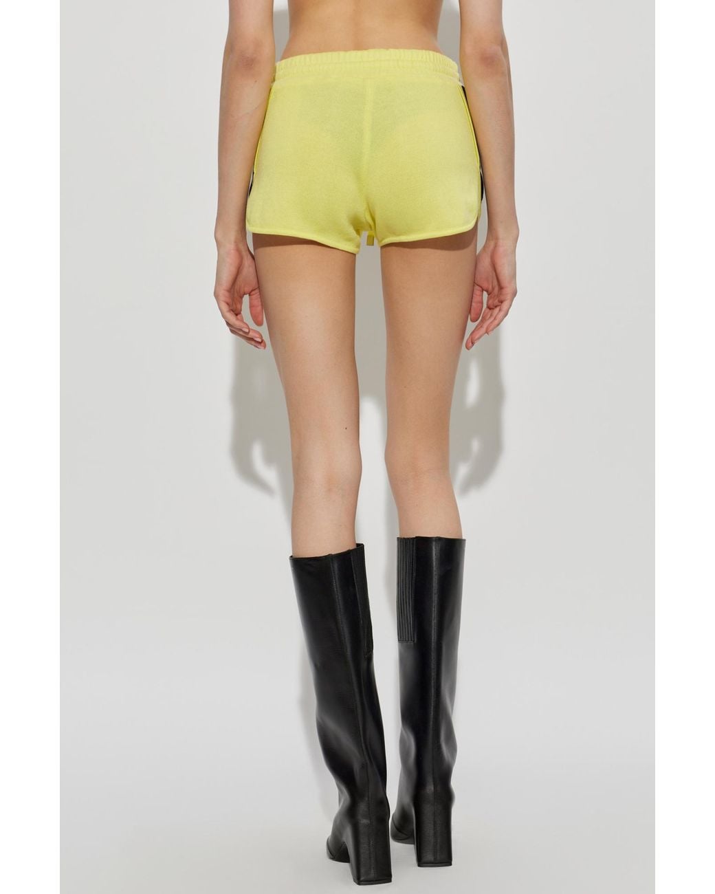 The Attico Yellow The Il Primo Bagno Logo Trim Shorts