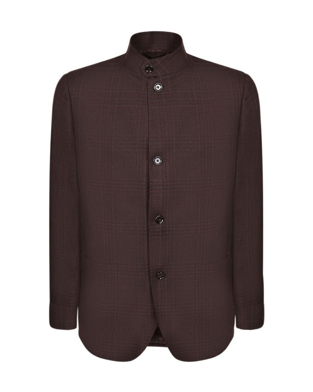 Lardini Brown Galles Stand Collar Jacket for men