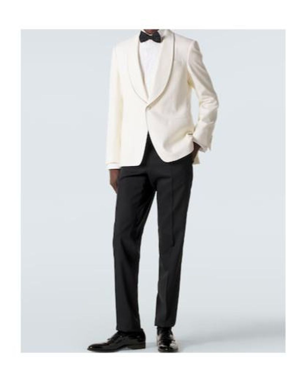 Lardini Black Wool Tuxedo Pants for men