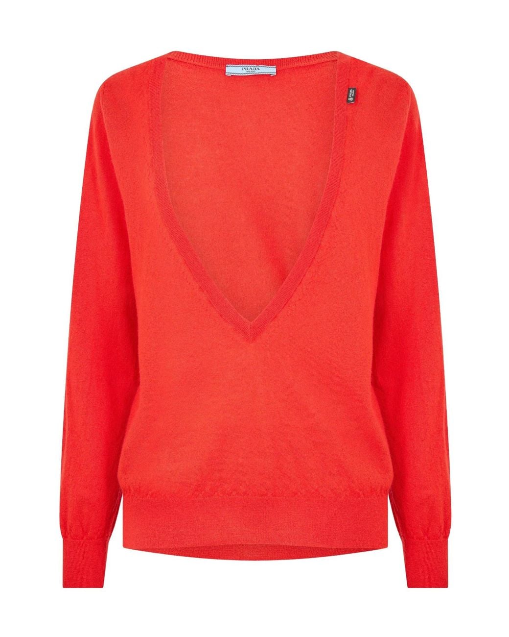 Prada Red V-Neck Jumper