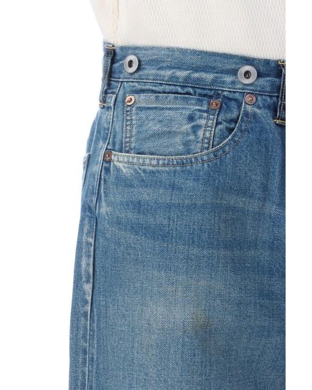 A.PRESSE Blue No.22 Washed Wide Denim Pants for men