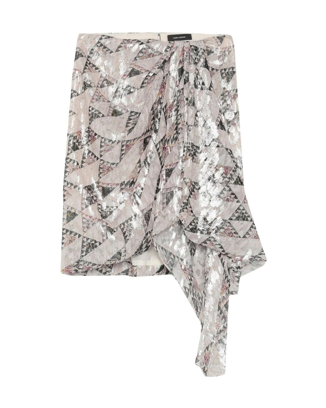 Isabel Marant White Metallic Asymmetric Skirt