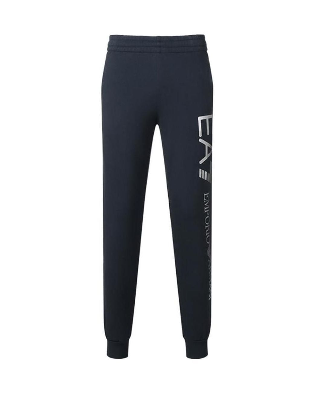 EA7 Blue Side-Logo Trousers for men