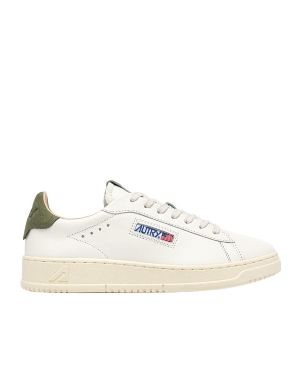 Autry White Dallas Lace-Up Sneakers for men