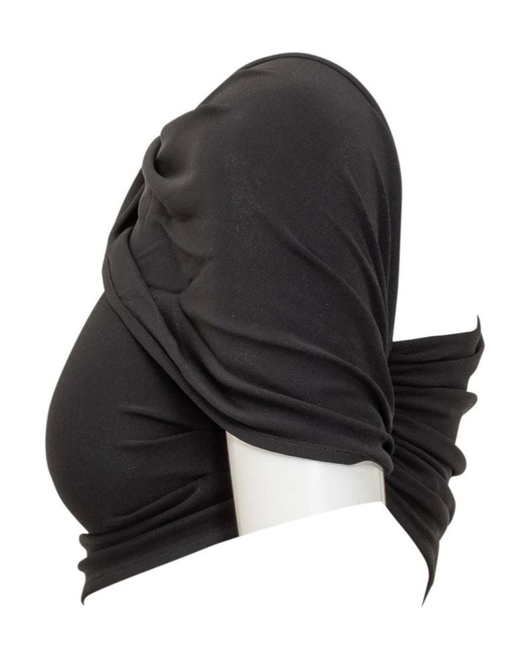 Casablanca Black Crepe Draped Crop Top