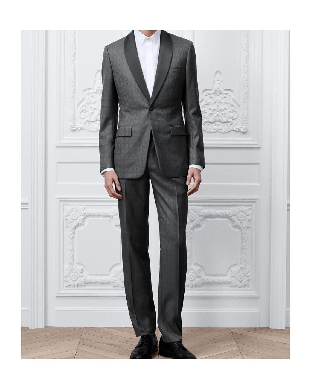 Dior Gray Long-Sleeved Suit Jacket Set for men