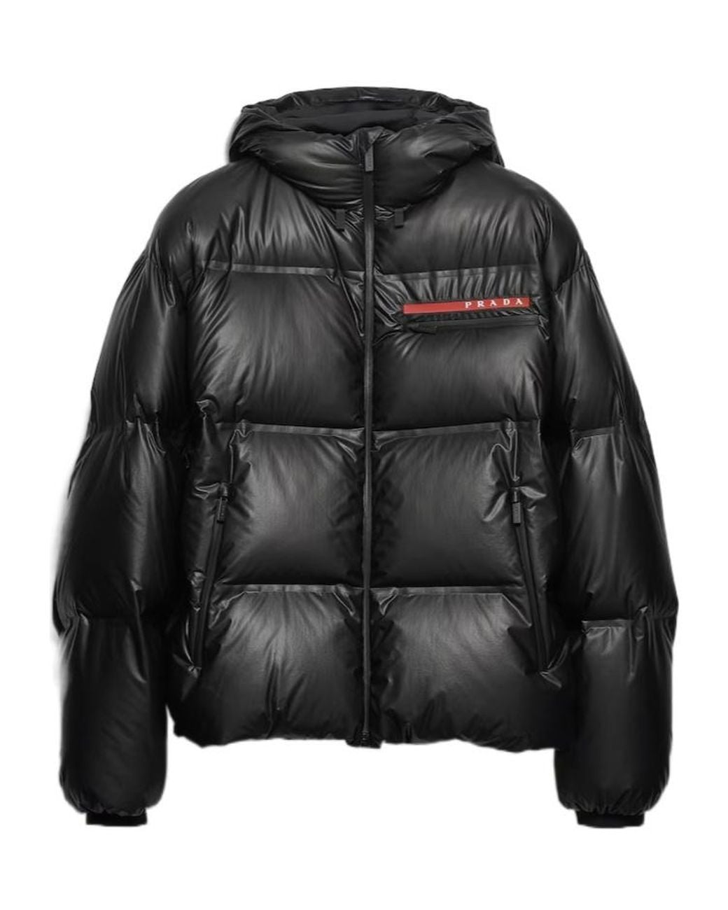 Prada Black Medium-Weight Technical Fabric Down Jacket for men
