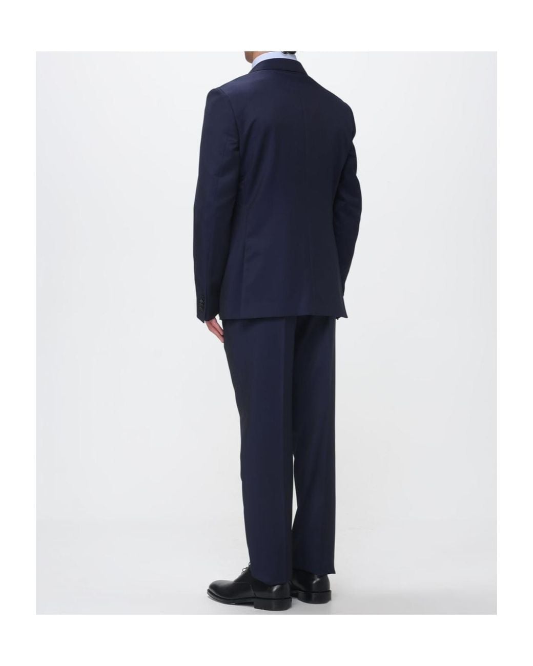 Zegna Blue Long-Sleeved Suit Jacket And Trousers Two-Piece Set for men