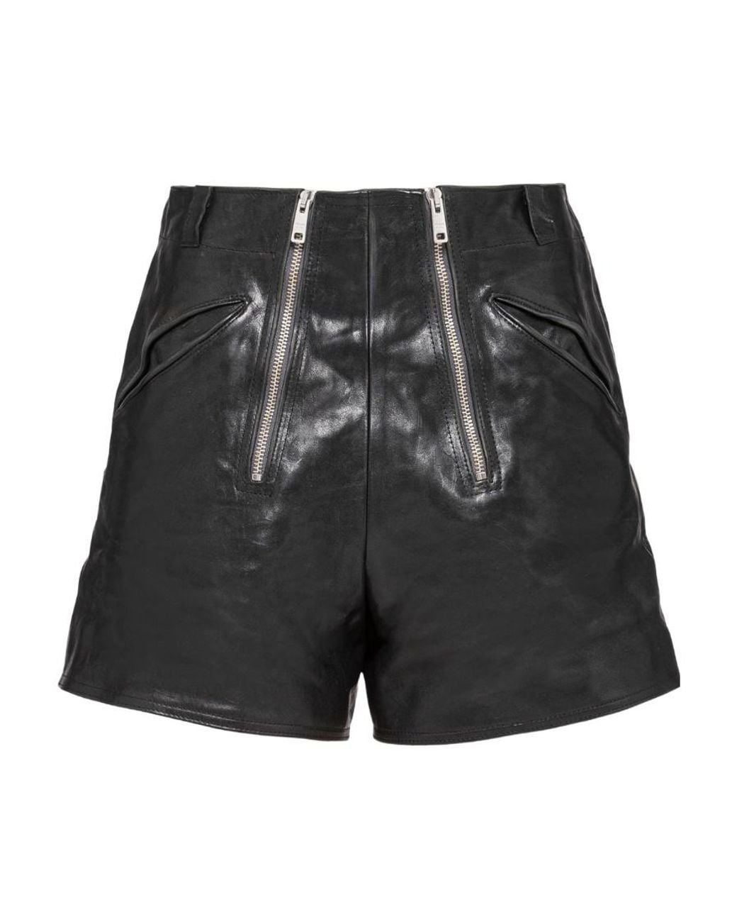 Prada Black Leather Shorts