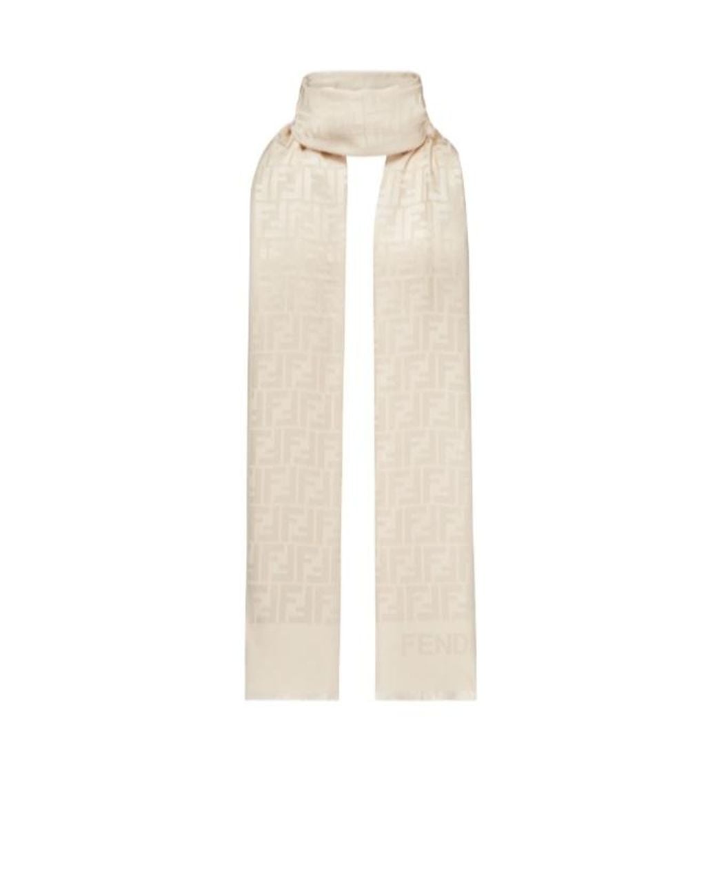 Fendi Natural Camellia Silk Stole
