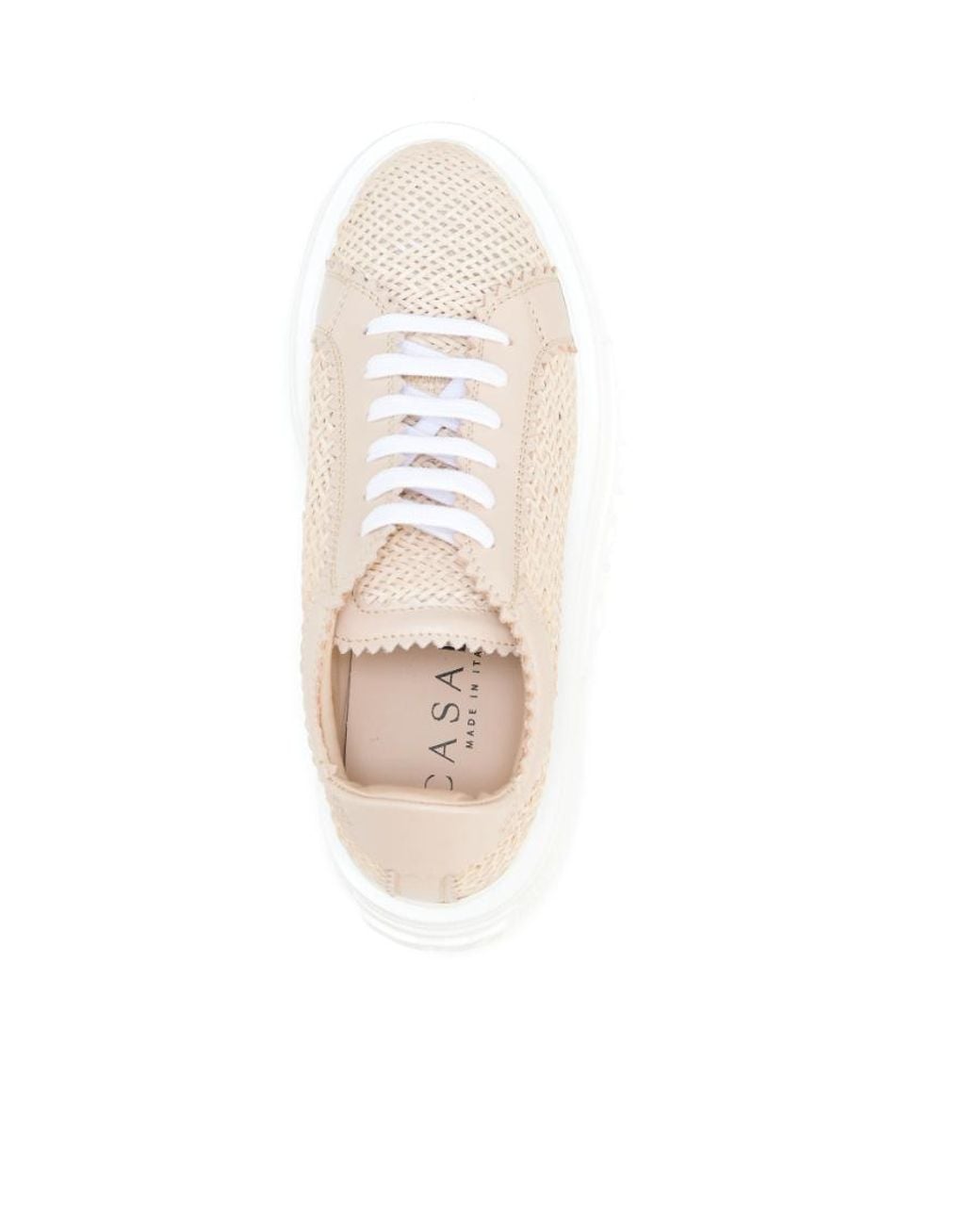 Casadei Natural Interwoven-Detailed Chunky Lace-Up Sneakers