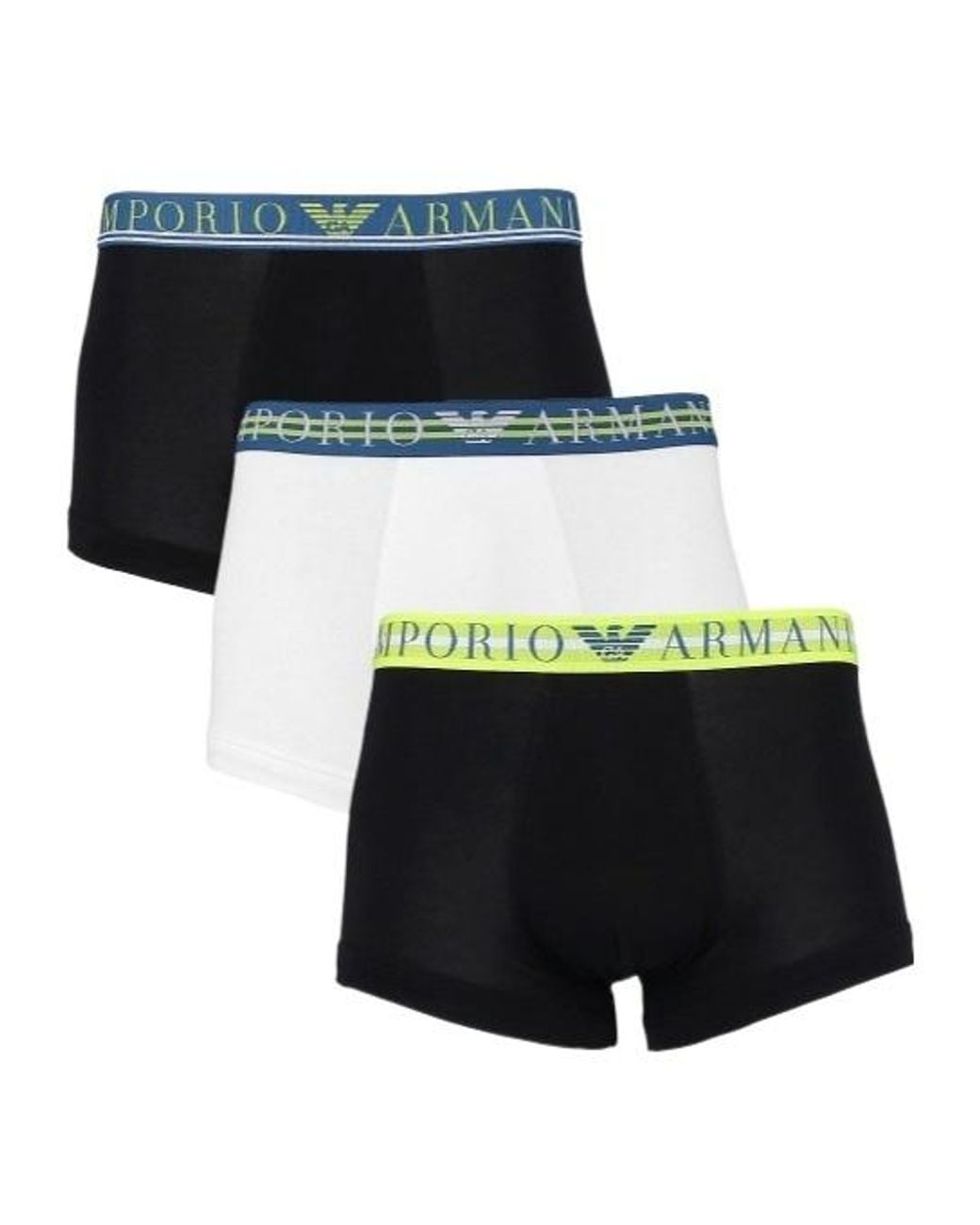Emporio Armani Black Logo-Embroidered Three-Pack Boxers for men