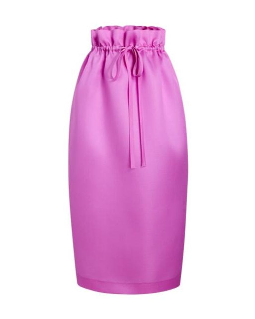 Khaite Pink Ember Paperbag-waist Silk Organza Midi Skirt