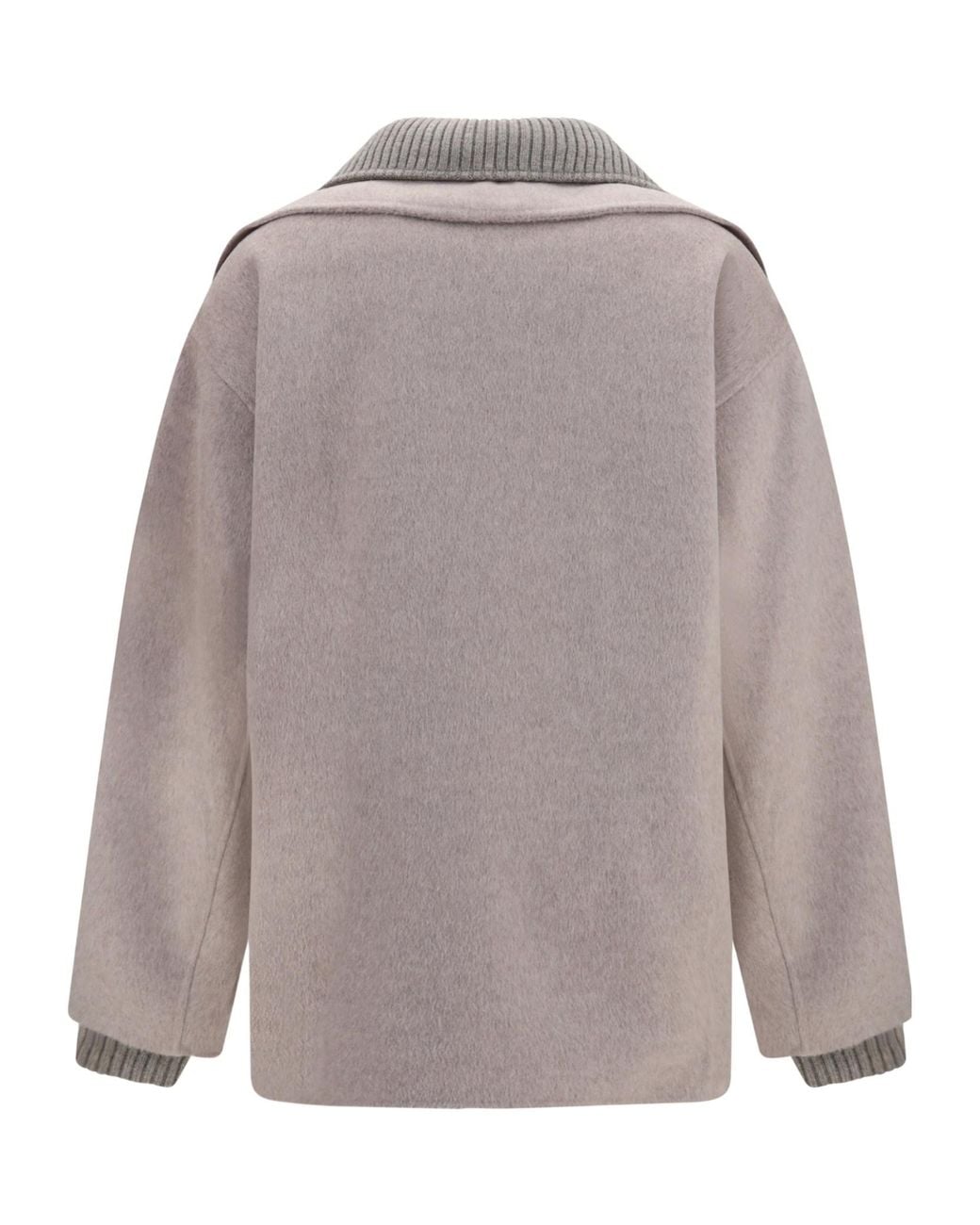 P.A.R.O.S.H. Gray Double-Layer Quilted Wool Jacket