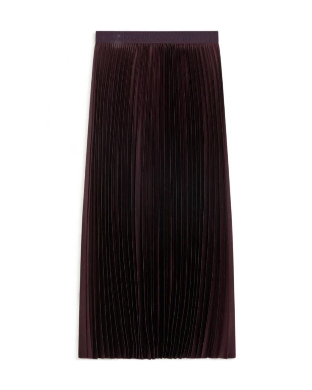 Marella Black Pleated Satin Skirt