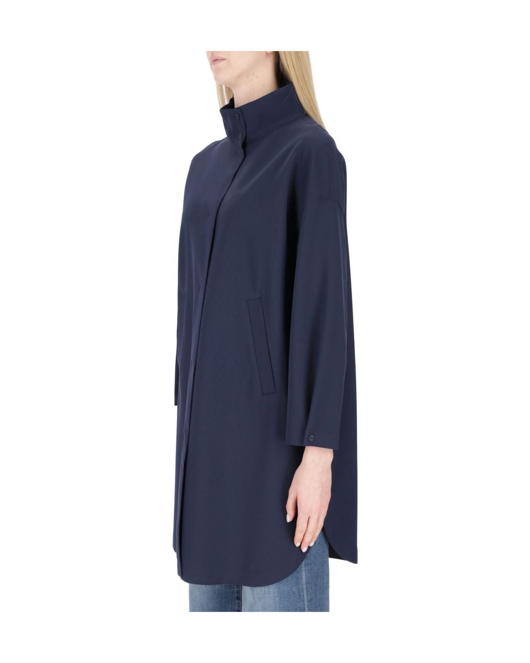 Herno Blue Long-Sleeve Coat