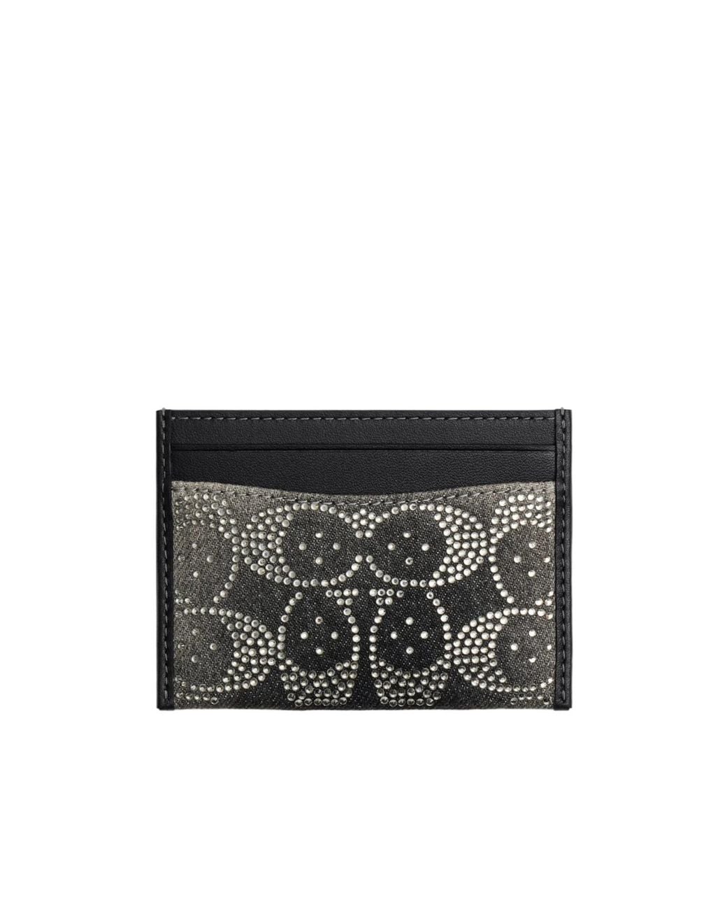 COACH Black Crystal Signature Jacquard Essential Card Case