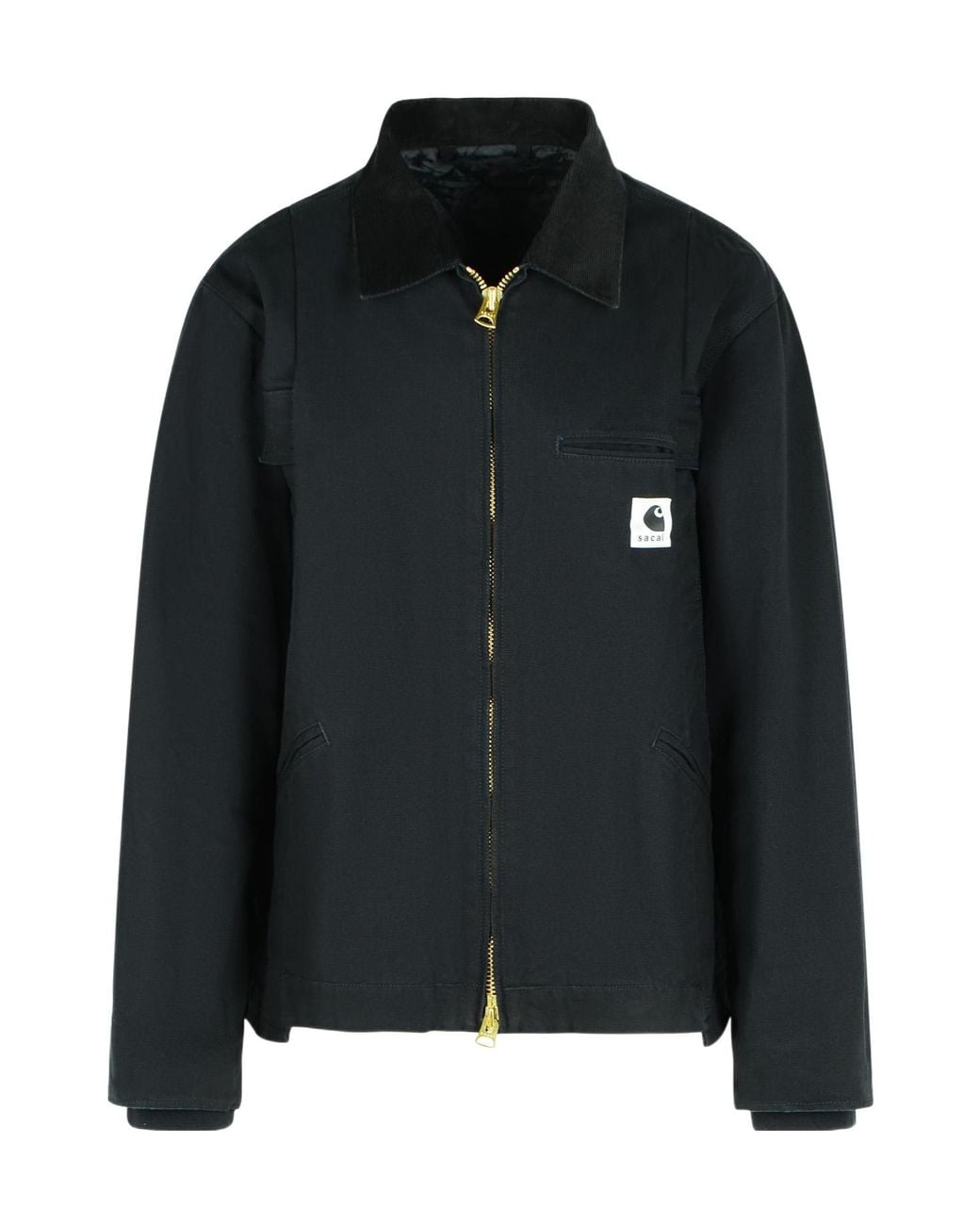 Sacai Black X Carhartt Logo Patch Zip-Up Jacket for men