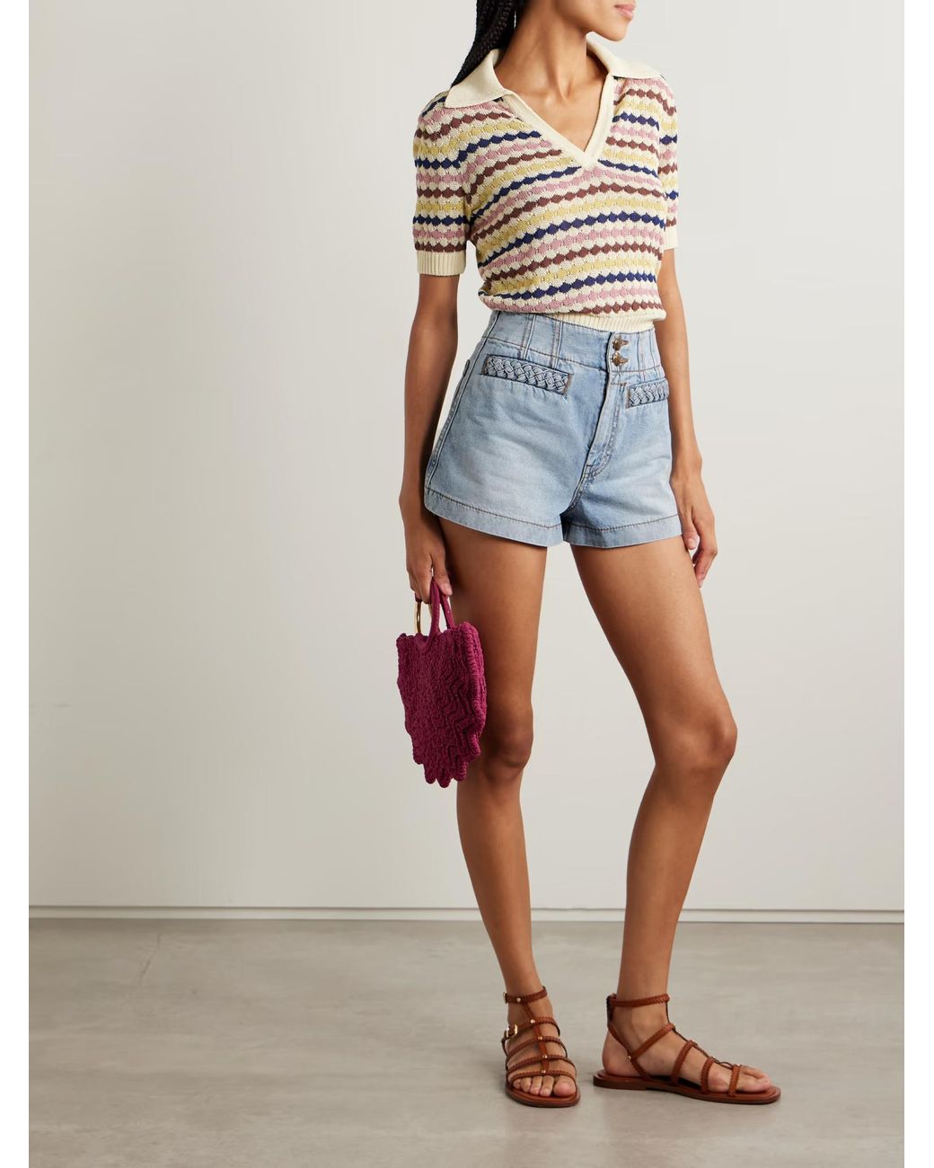 Zimmermann Blue Skylark Shorts