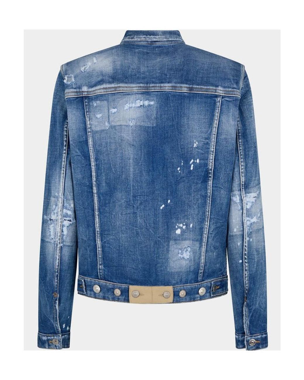 DSquared² Blue Ripped Denim Jacket for men