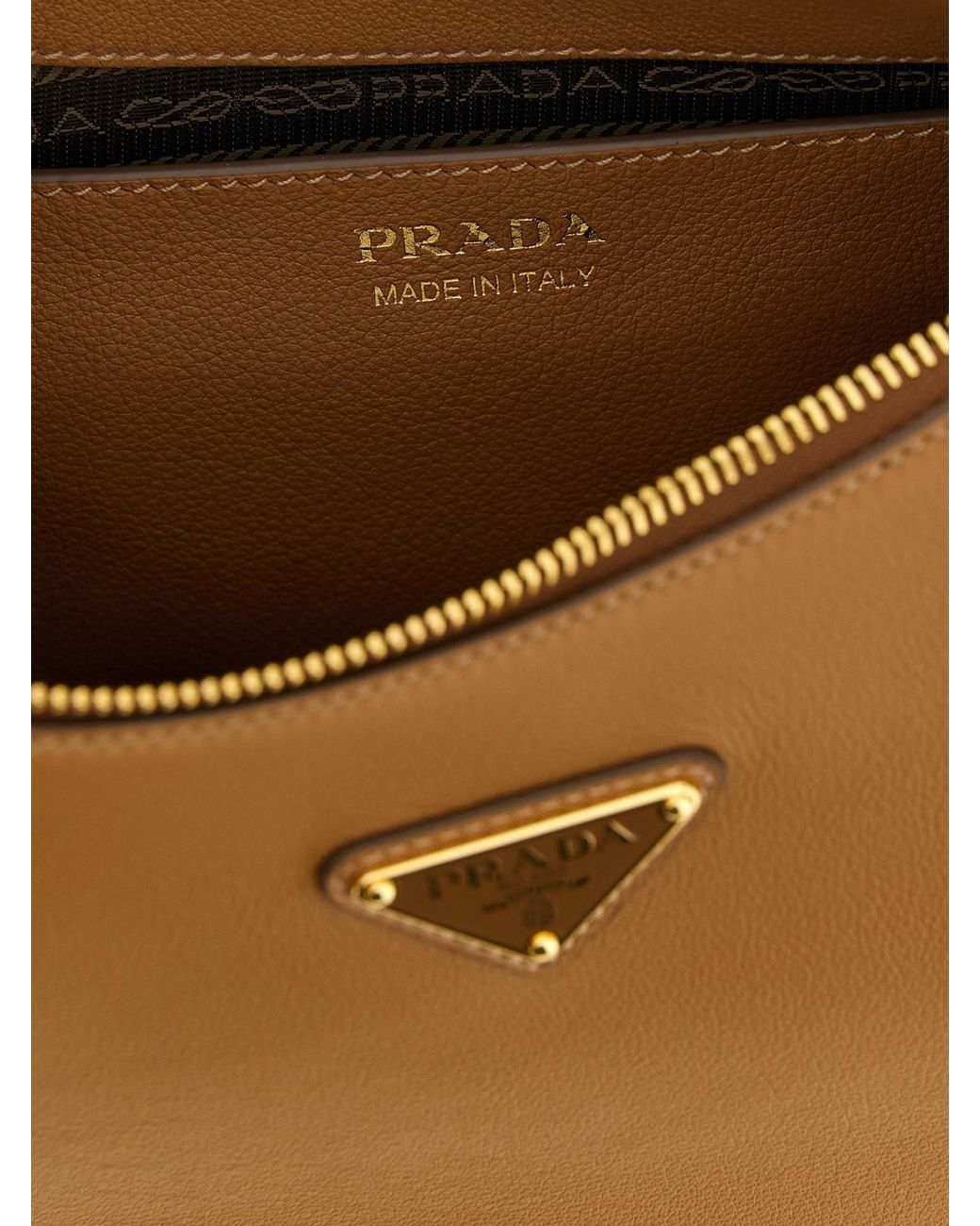 Prada White Arqué Calf Leather Shoulder Bag