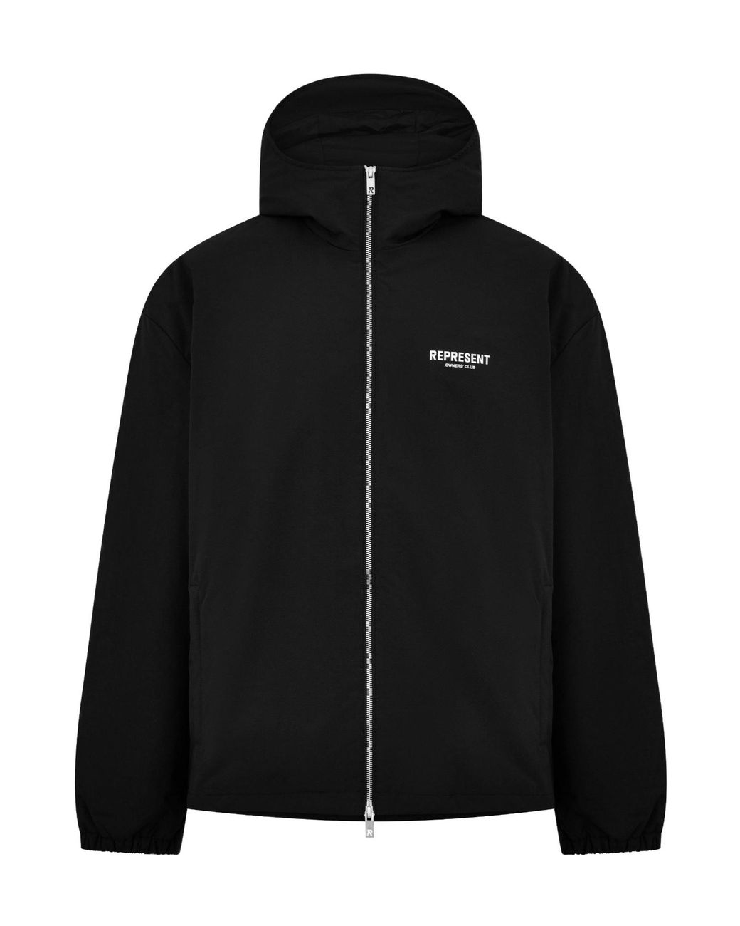 Represent Black Hooded Long-Sleeve Coat for men
