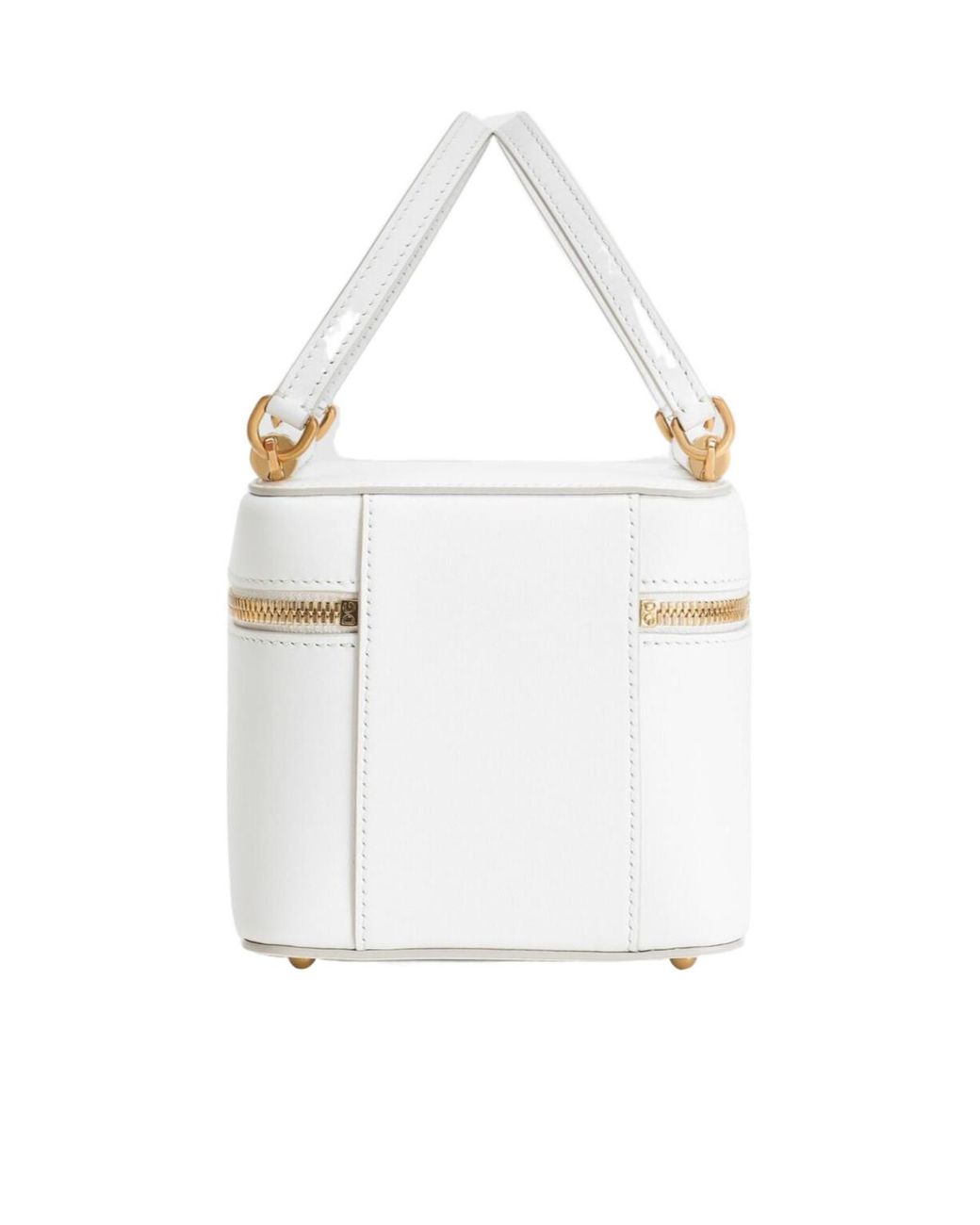 Dolce & Gabbana White Logo Plaque Zipped Handbag
