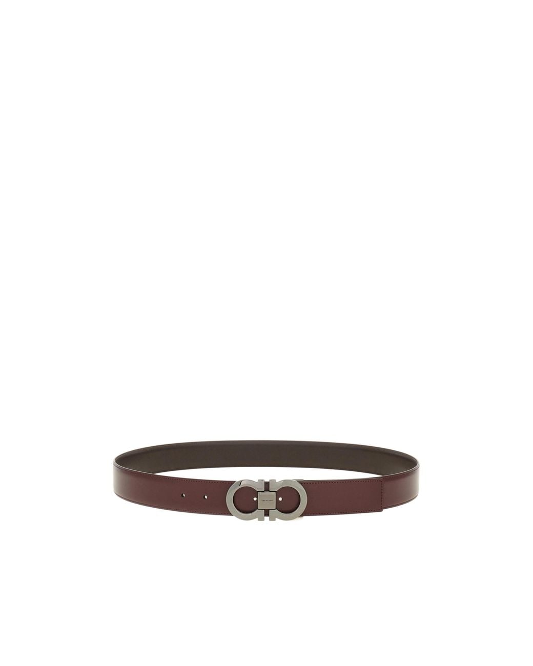 Ferragamo White Ferragamo Gancini Buckled Reversible Belt for men