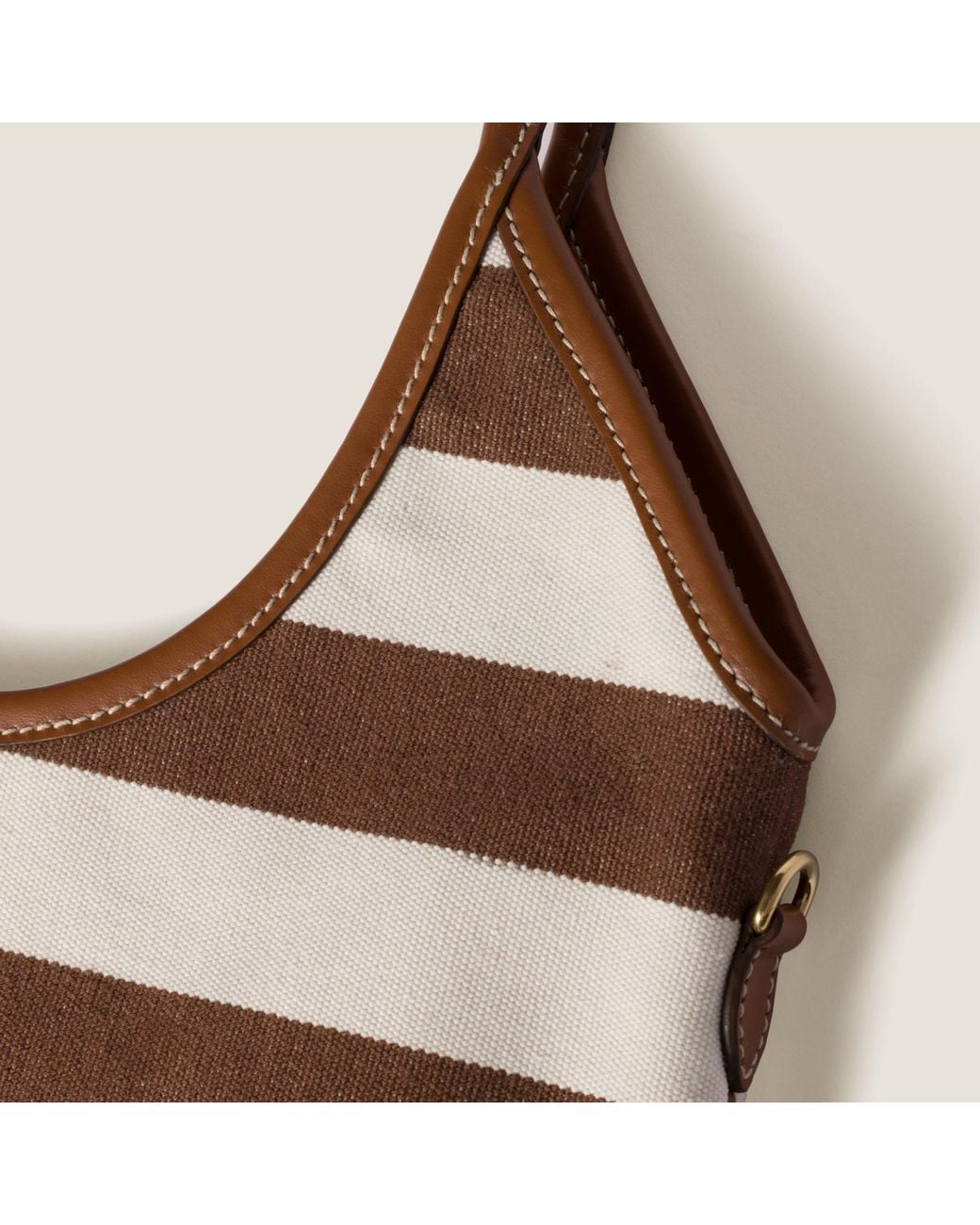 Miu Miu White Ivy Canvas And Leather Bag