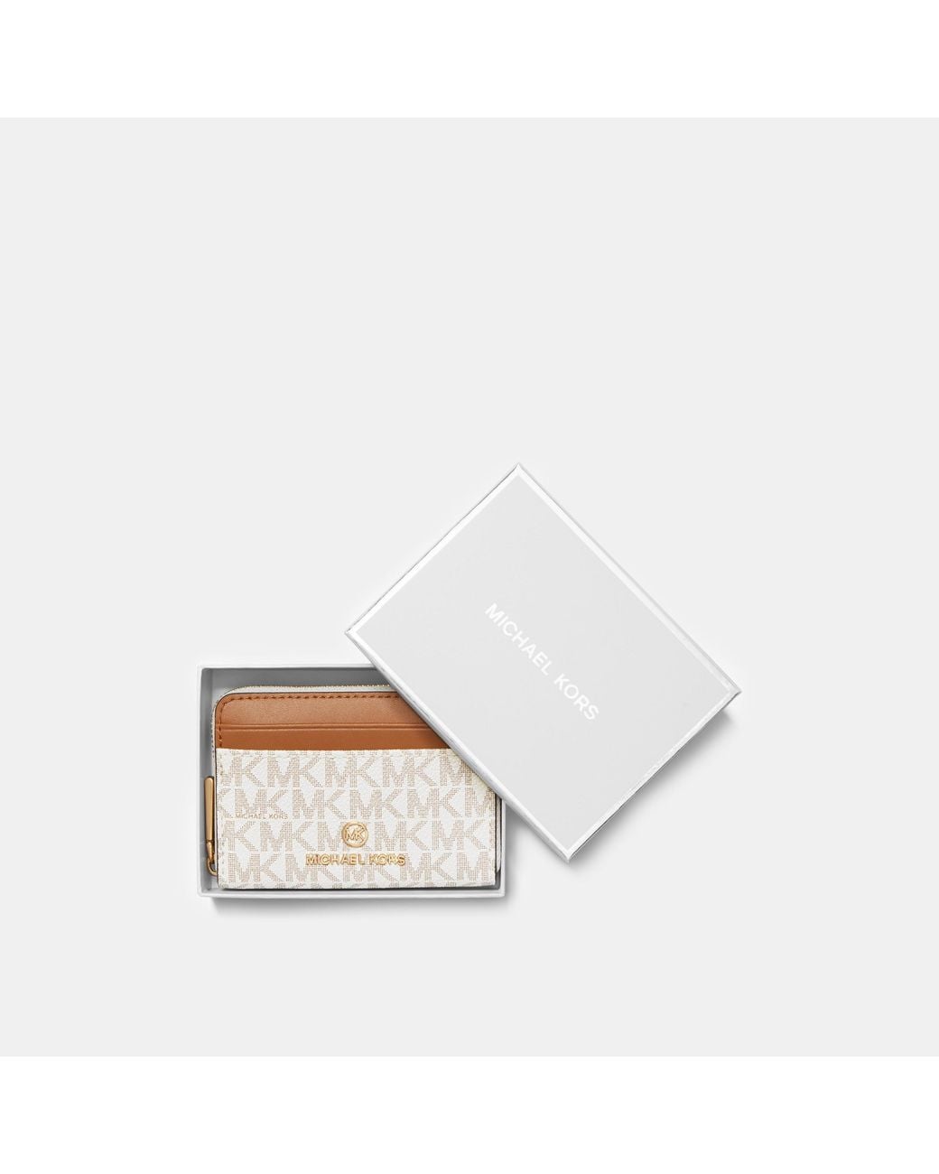 MICHAEL Michael Kors White Zipper Wallet