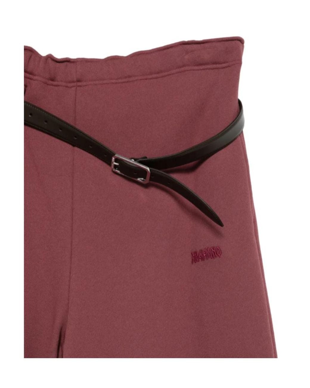 Magliano Red Buckle-Belt Track Pants for men